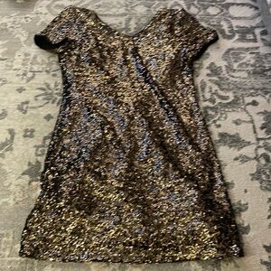 Gold sparkle dress, she and sky, large
